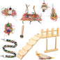 Morezi Bird Swing for cage Parakeet Parrot Swing Wood Ladder Toy Accessories by Morezi