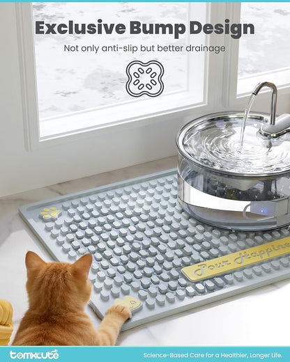 Tomxcute Extra Thick Pet Feeding Mat 19.7" x 14.2", BPA-Free Food-Grade PVC - Image 3