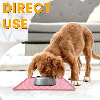 Ptlom Pet Placemat for Dog and Cat, Waterproof Non-Slip Silicone Feeding Bowl - Image 3