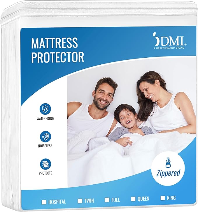 DMI Twin XL Zip Mattress Cover, Waterproof and Washable, Noiseless Cover by DMI