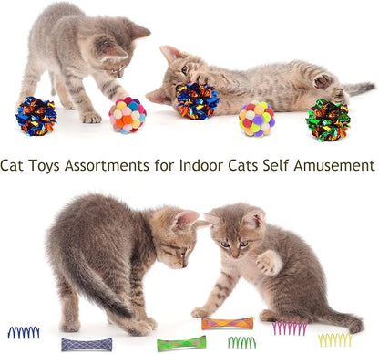 Retro Shaw 25Pcs Cat Toys with Kitten Tunnels, Interactive Kitty Toys - Image 7