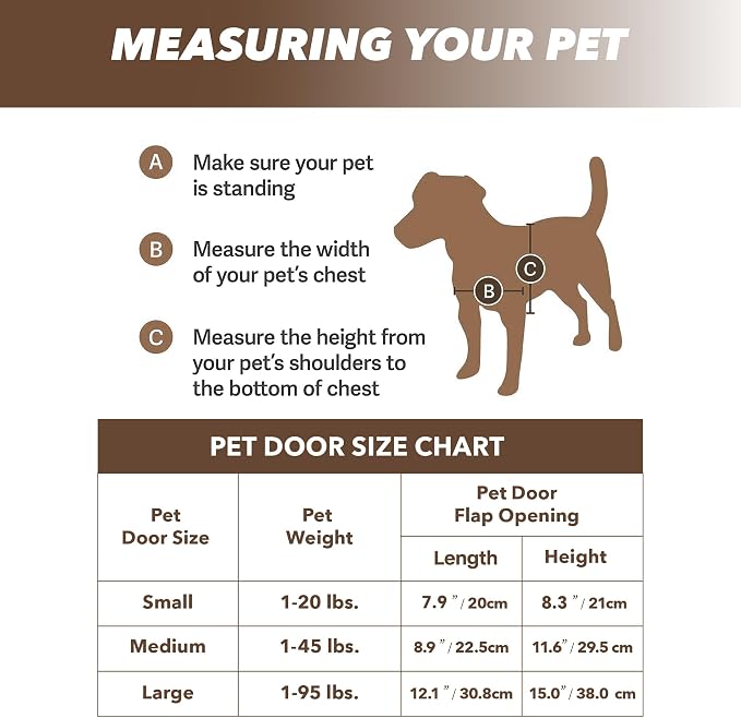 Doggie Dog Flap Interior Sliding Door Wall 2 Ways Locking Entry Pet Glass Door - Image 3