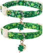 Cat Collar, Spring Green Trefoil Cat Collar by UPURARAPUP