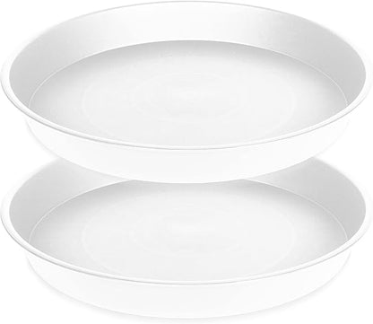 2 Pack of 10 inch Plant Saucer Gray, Heavy Duty Plastic Plant Saucer 10 inch by Bleuhome