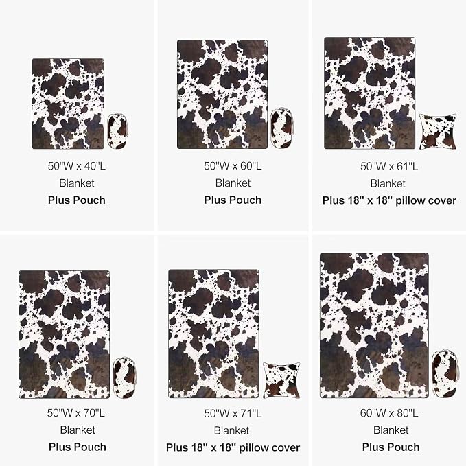Bnuitland Brown Cow Print Throw Blanket - Image 7