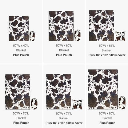 Bnuitland Brown Cow Print Throw Blanket - Image 7