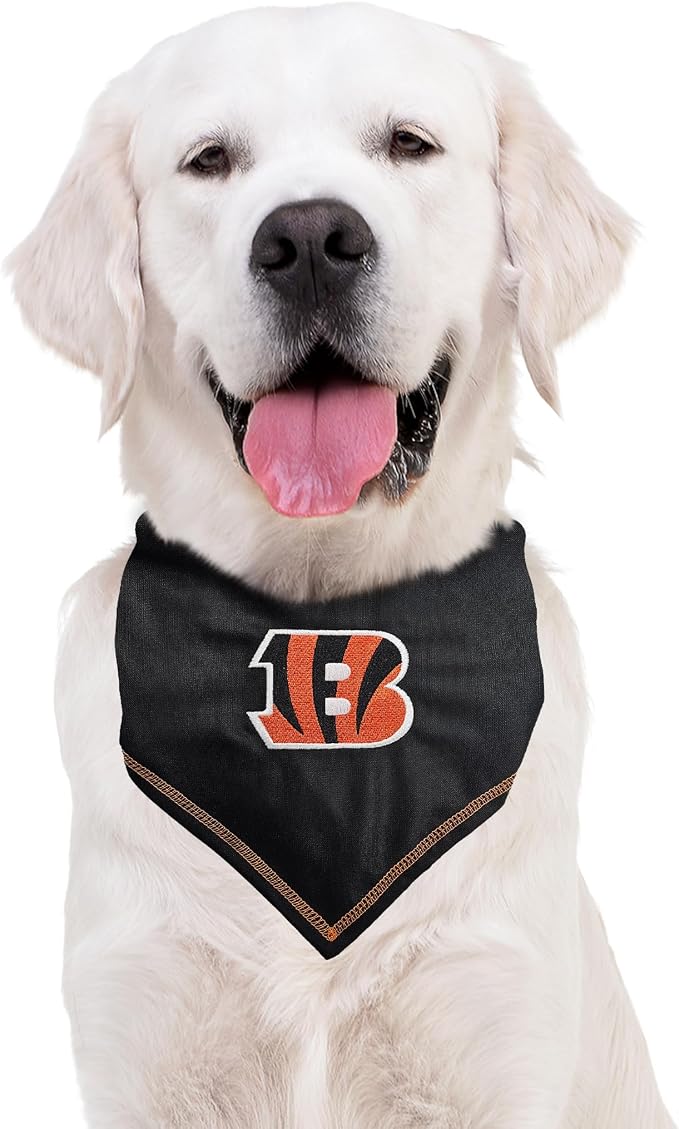 Pets First NFL Cincinnati Bengals TIE Bandana, Large/X-Large. Dog Bandana Scarf - Image 4