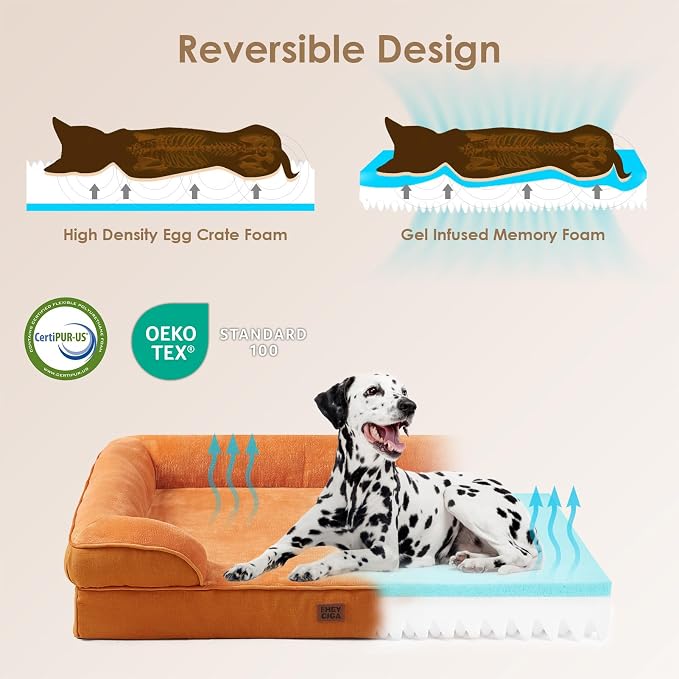 EHEYCIGA Orthopedic Dog Beds for Large Dogs, Waterproof Memory Foam Large Dog - Image 4