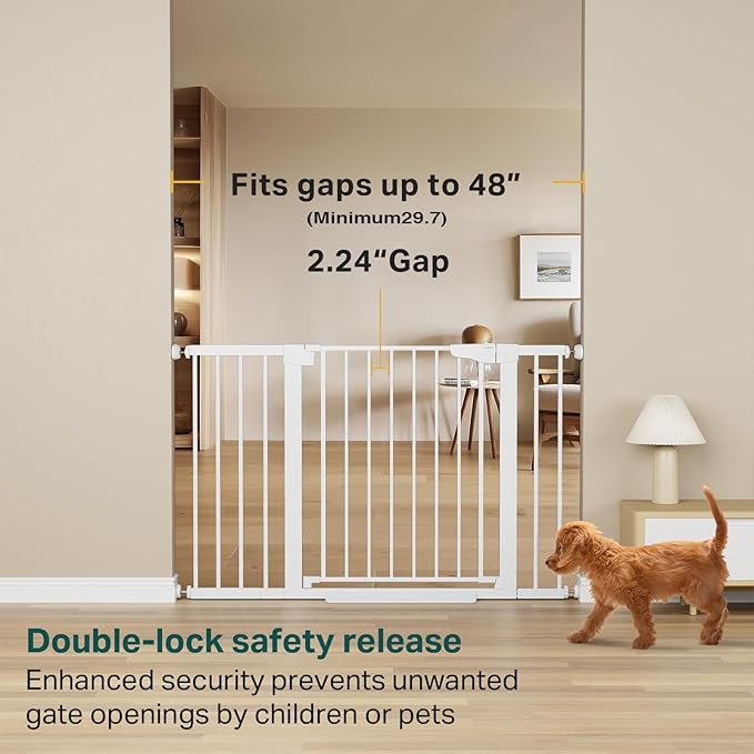 Cumbor 29.7-48" Baby Gate for Stairs, Mom's Choice Awards Winner-Dog Gates for - Image 2