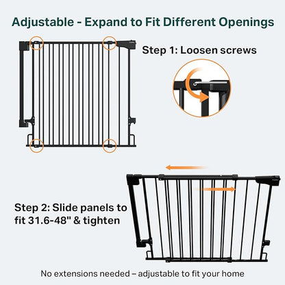 Cumbor 34" Extra Tall No Bottom Bar Baby Gate - Image 3