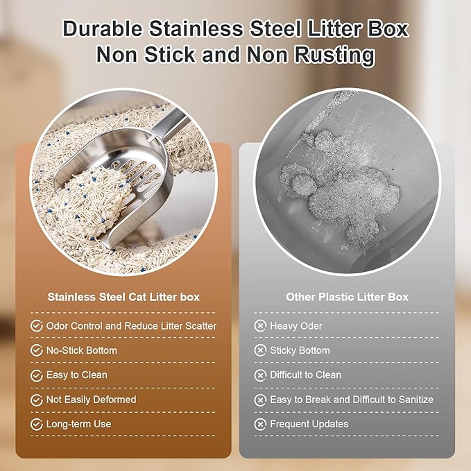 X-Large Stainless Steel Litter Box - Image 4