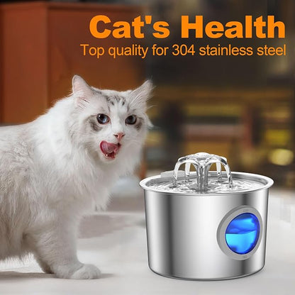 Cat Water Fountain Advanced 304 Stainless Steel 2.2L/74oz - Image 2