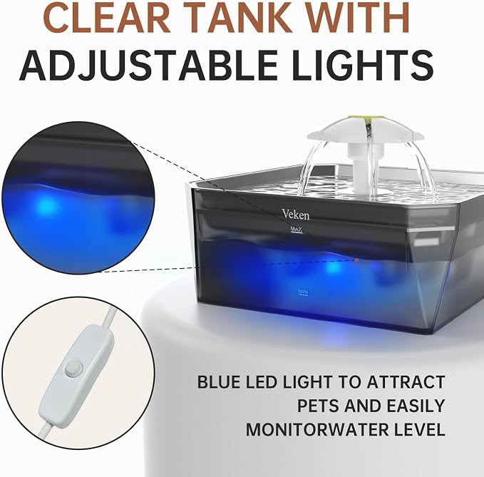 Veken Small Pet-Friendly Cat Water Fountain - Image 8