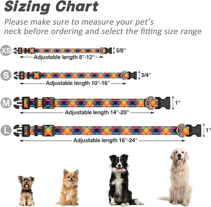 Reflective Dog Collar for Large Dogs, Cute Boho Adjustable Heavy-Duty Nylon - Image 7