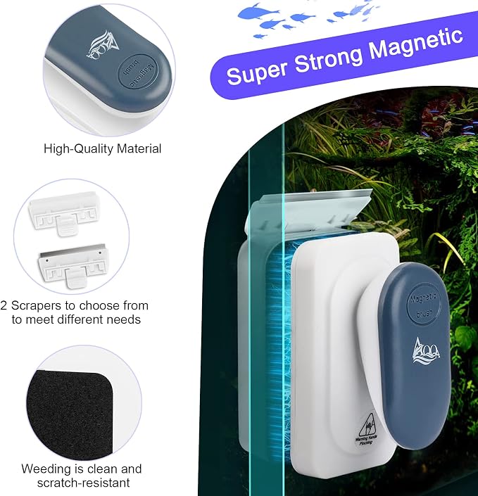 AQQA Aquarium Strong Magnetic Cleaner Brush, Fish Tank Glass Algae Magnet - Image 6