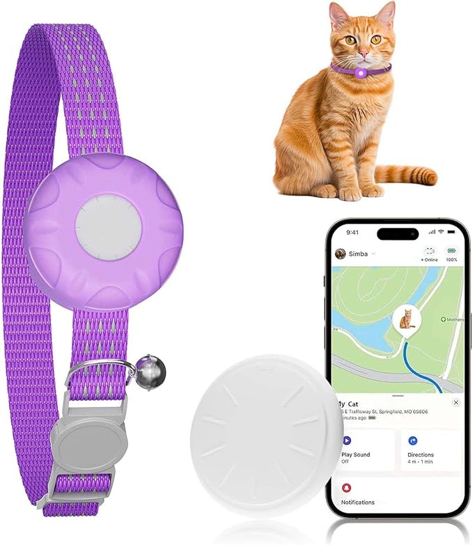 Cat Tracker, MINI Pet Tracker for Cats, No Monthly Fee, Waterproof Cat GPS by ZFSJTAG