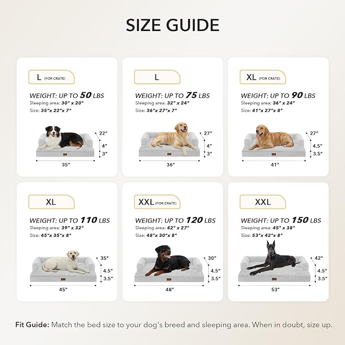 Orthopedic Dog Beds for Large Sized Dogs, Waterproof Egg Crate Foam Large Dog - Image 5