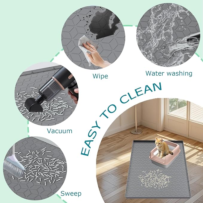 Cat Litter Mat for Litter Box, Silicone Large Cat Litter Trapping Mat - Image 4