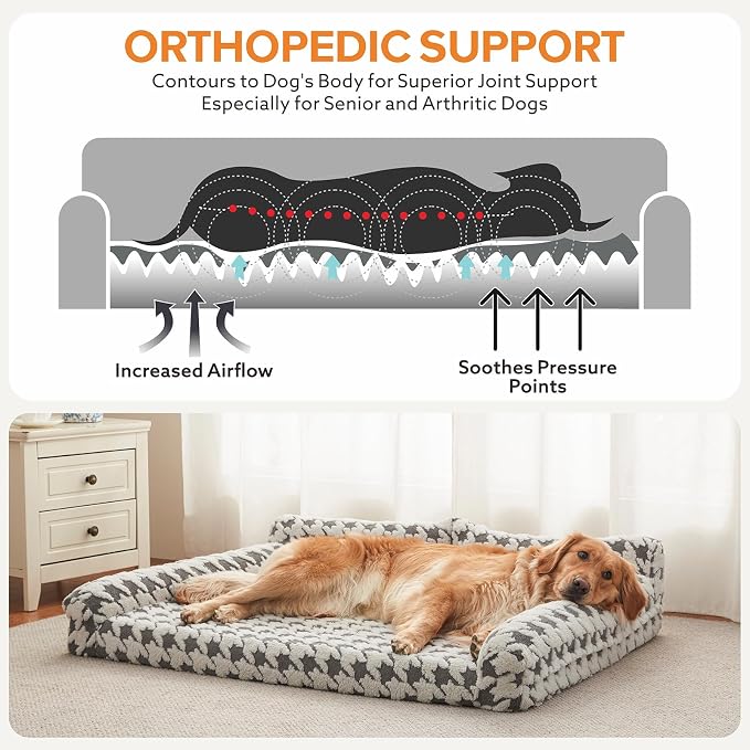 FURTIME Orthopedic Dog Beds Large Sized Dog, XL Washable Memory Foam Pet Couch - Image 2