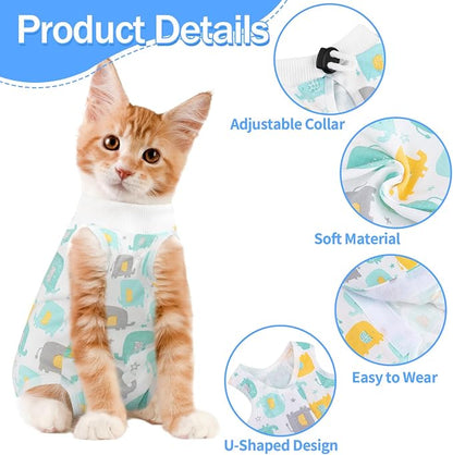 Cat Recovery Suit Female, Breathable Cat Onesie After Surgery Female - Image 2