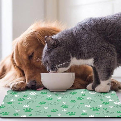 Dog Food Mat, Absorbent Water Bowl Mats Cat Pet Feeding Placemats Green 17 * 30 - Image 7