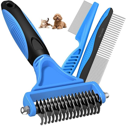 3PCS Pet Grooming Rake & Metal Comb & Flea Comb - Image 8