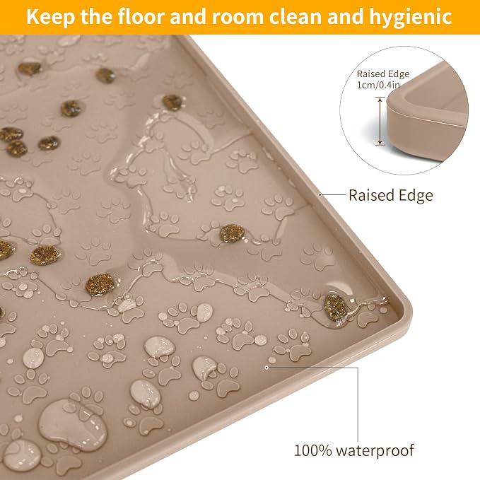 Ptlom Dog Food Mat Waterproof Pet Bowl Mats - Image 6