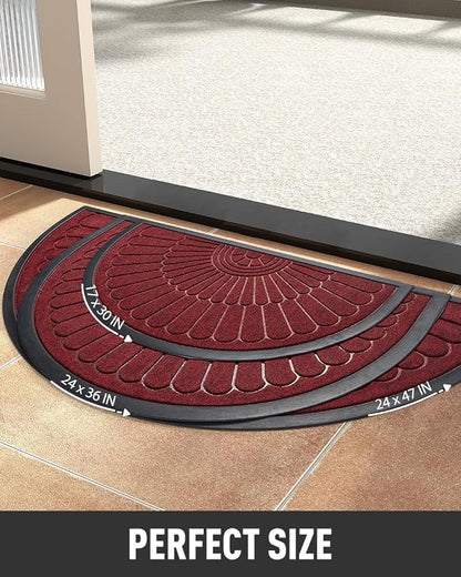 tchdio Door Mat Outdoor Indoor Entrance Doormat-Semicircular Durable Rubber Non - Image 7