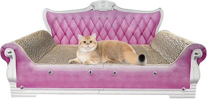 Luxury Cardboard Cat Scratcher Sofa Bed, Couch Shaped Scratching Board by INRLKIT