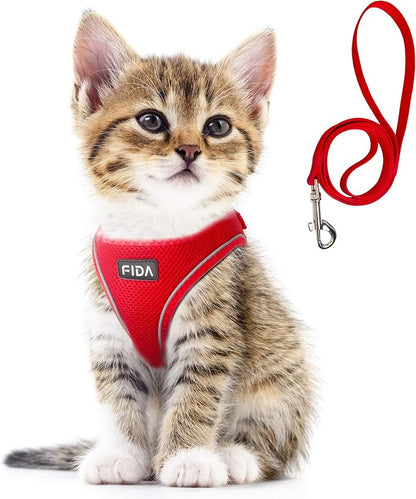 Fida Cat Harness and Leash Set for Walking Kitten and Puppy, Escape Proof by Fida