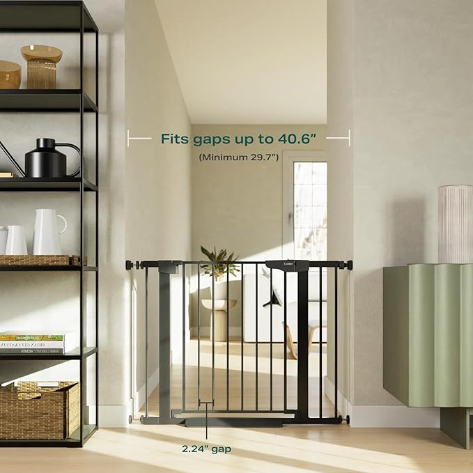 Cumbor 29.7-40.6" Baby Gate for Stairs, Baby Essential Safety Gate, Mom's - Image 2