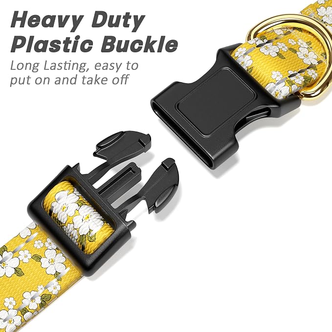 Reflective Dog Collar for Small Dogs, Cute Flower Theme Adjustable Heavy-Duty - Image 4