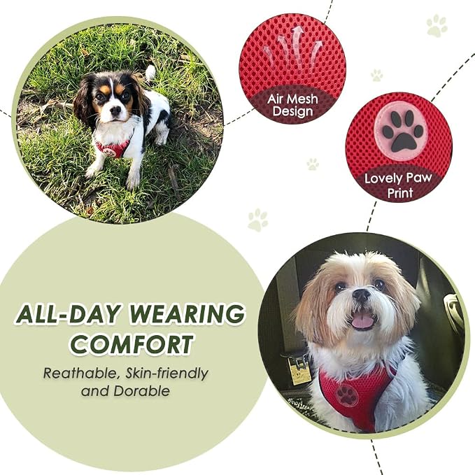 SlowTon Dog Seat Belt Harness for Car, Dog Car Harness Adjustable Mesh - Image 3