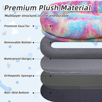 Human Dog Bed, Washable Faux Fur Pet Bed - Image 4