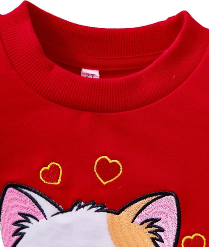 Toddler Baby Girls Cotton Sweater, Long Sleeve Crewneck Sweatshirt Pullover - Image 3