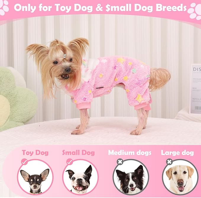 Dog Sweaters Small Girl Warm Fleece Pajamas, Cute Extra Small Dog Clothes - Image 4