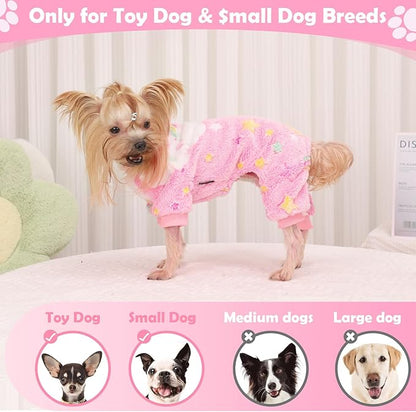 Dog Sweaters Small Girl Warm Fleece Pajamas, Cute Extra Small Dog Clothes - Image 4