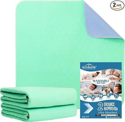 OUTCREATOR® Washable Bed Pads 34" x 76", Incontinence Mattress Protector by OUTCREATOR