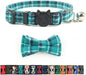 Cat Collar Breakaway with Bell and Bow Tie, Plaid Design Adjustable Safety by Ximipet