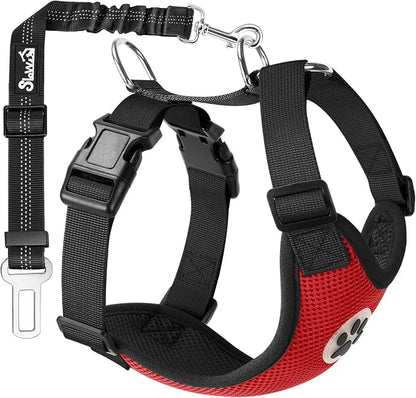 SlowTon Dog Seat Belt Harness for Car, Dog Car Harness Adjustable Mesh by SlowTon
