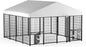 LOVMOR Outdoor Dog Kennel with Roof, Heavy Duty Steel Dog Run Enclosure by LOVMOR