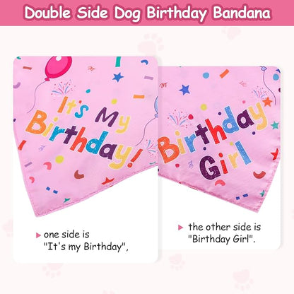 Dog Birthday Bandana Set, Dog Birthday Party Supplies, Puppy Boy Girl Birthday - Image 4