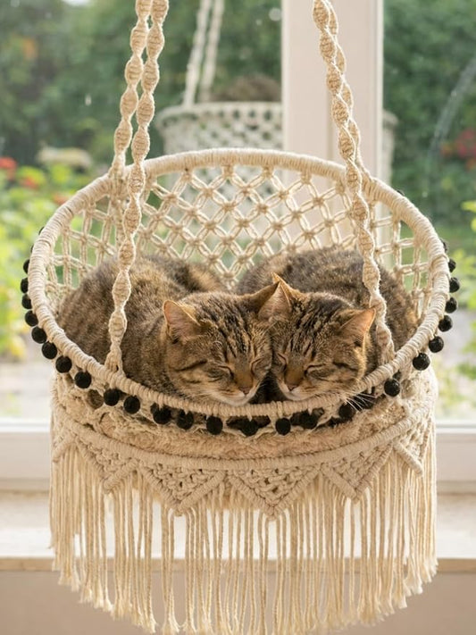 KARCEEY Macrame Cat Hammock by KARCEEYStudio
