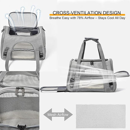 Dog Cat Carrier Soft for Small Pet Up to 16 Lbs TSA Airline Approved Travel - Image 4