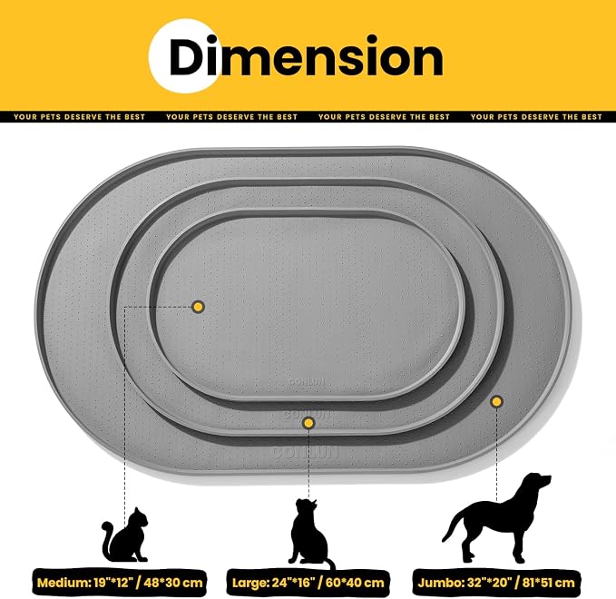 Dog Food Mat, Raised Edges Pet Food Mats - Image 3