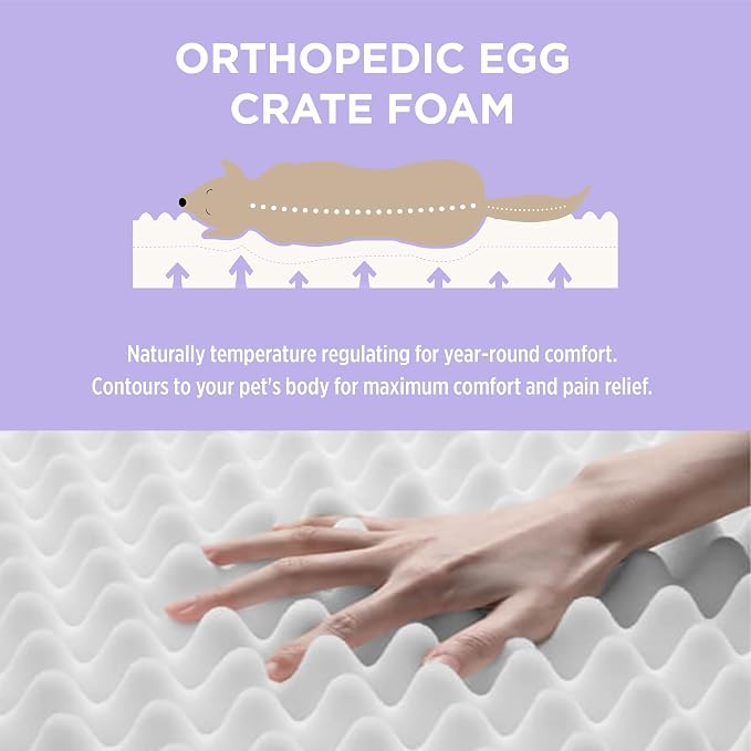 LE SURE Outdoor Waterproof Dog Bed Medium Size Dogs, Orthopedic Egg Crate Foam - Image 4