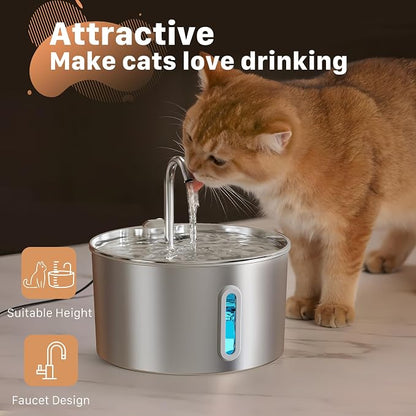 Cat Water Fountain Stainless Steel: 2.2 L Cat Fountain - Image 7