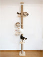 Floor-to-Ceiling Cat Tree with Natural Sisal Rope Scratching Post by TQEW