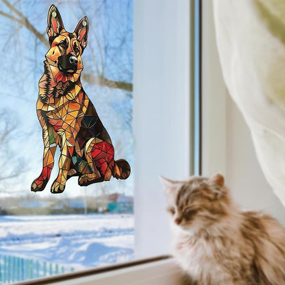 German Shepherd Window Hanging Decor Suncatcher Dog ，Stain Acrylic Window - Image 7
