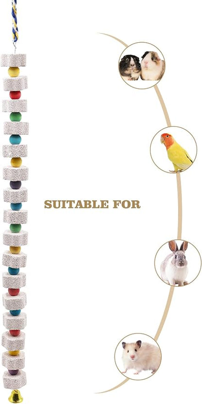 2 Pack 27 Inches Extra Long Bird Chewing Toy, Parrot Beak Grinding Calcium Stone - Image 2